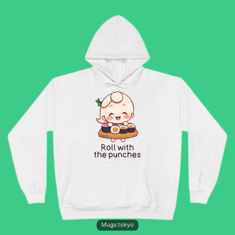 Funny Sushi Character Hoodie: Cozy Up with This Hilarious Foodie Apparel!