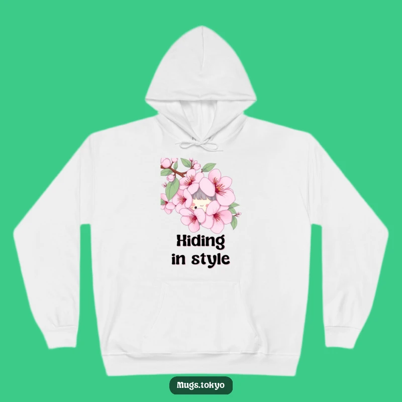 Cozy Funny Cherry Blossom Hoodie - Playful Character Spring Comfort Gift