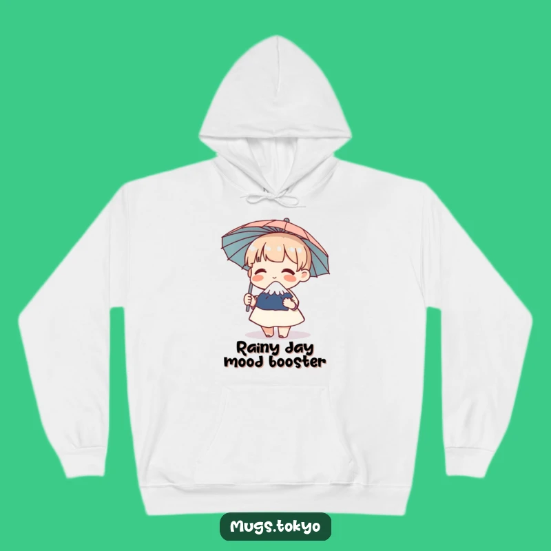 Cozy Funny Mount Fuji Umbrella Giggle Hoodie - Warm Character Gift