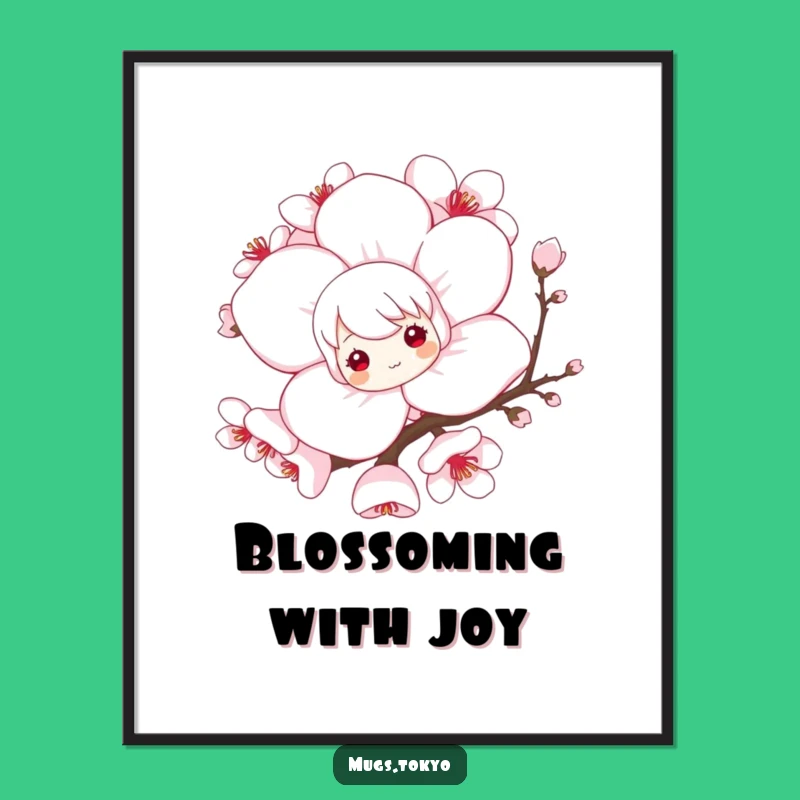Free Printable Wall Art: Playful Blossom Character - Whimsical Downloadable Decor