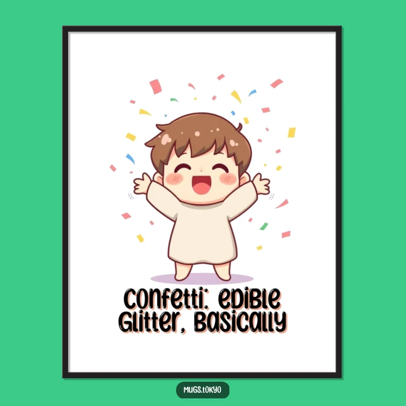 Free Printable Wall Art: Confetti Tossing Character Funny Downloadable Decor