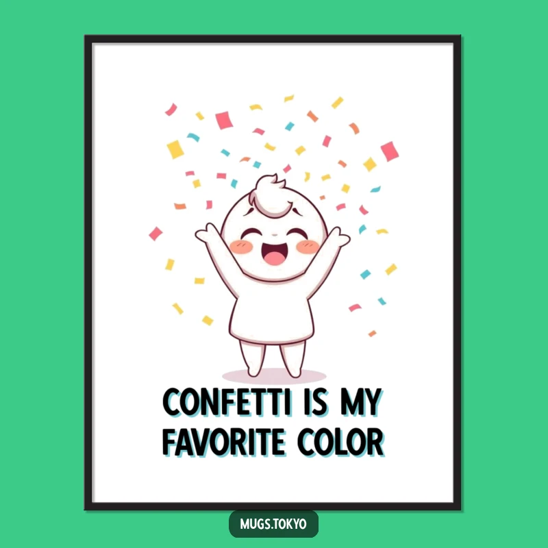 Funny Free Printable Wall Art: Confetti Toss, Joyful Downloadable Decor Piece