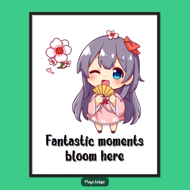 Waving Fan Blossom Art: Whimsical Free Printable Wall Decor for Happy Vibes