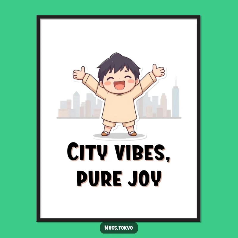 Free Printable Wall Art: Joyful City Embrace Downloadable Decor, Urban Silhouette Art