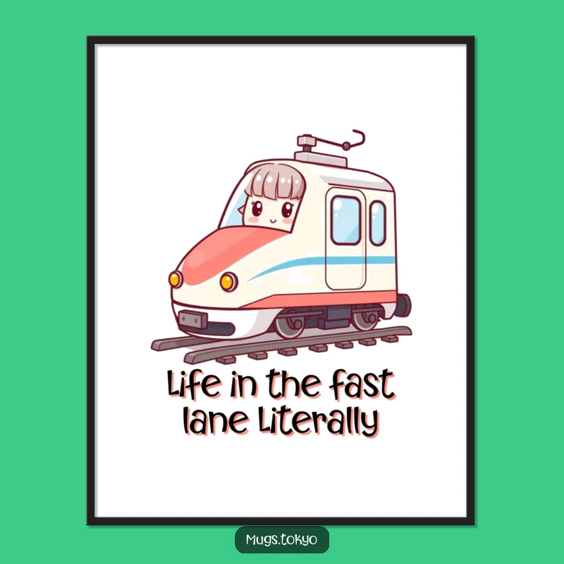 Funny Free Printable Wall Art: Bullet Train Character - Quirky Downloadable Decor Gift