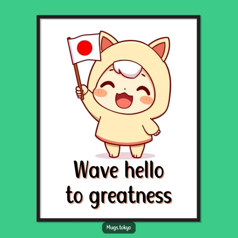 Funny Free Printable Wall Art: Waving Flag Spirit, Humorous Downloadable Decor