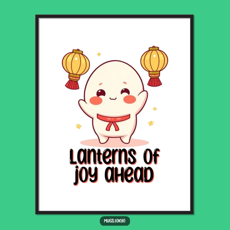 Funny Free Printable Wall Art: Mochi Juggling Lanterns, Quirky Downloadable