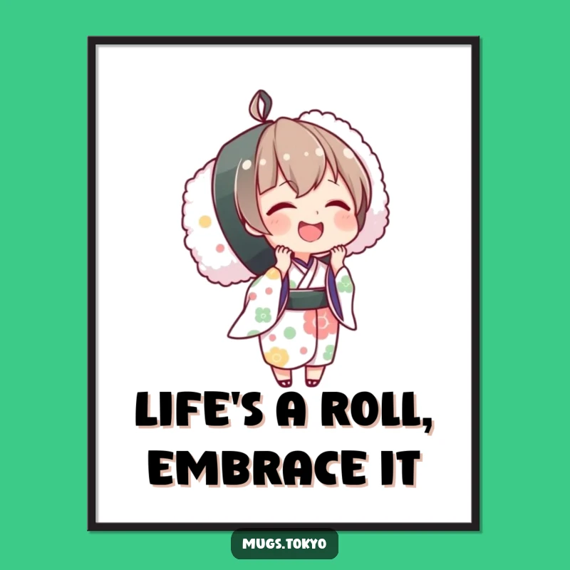 Funny Free Printable Wall Art: Sushi Kimono Joy, Hilarious Downloadable Decor