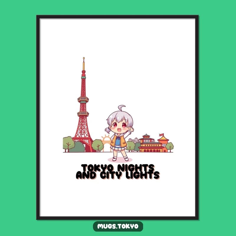 Free Printable Tokyo Tower Wall Art: Playful Character Pose - Funny Downloadable Decor!