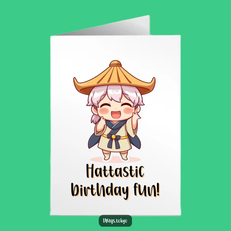 Free Printable Birthday Card: Funny Hat Pose Character, Humorous Downloadable Gift!