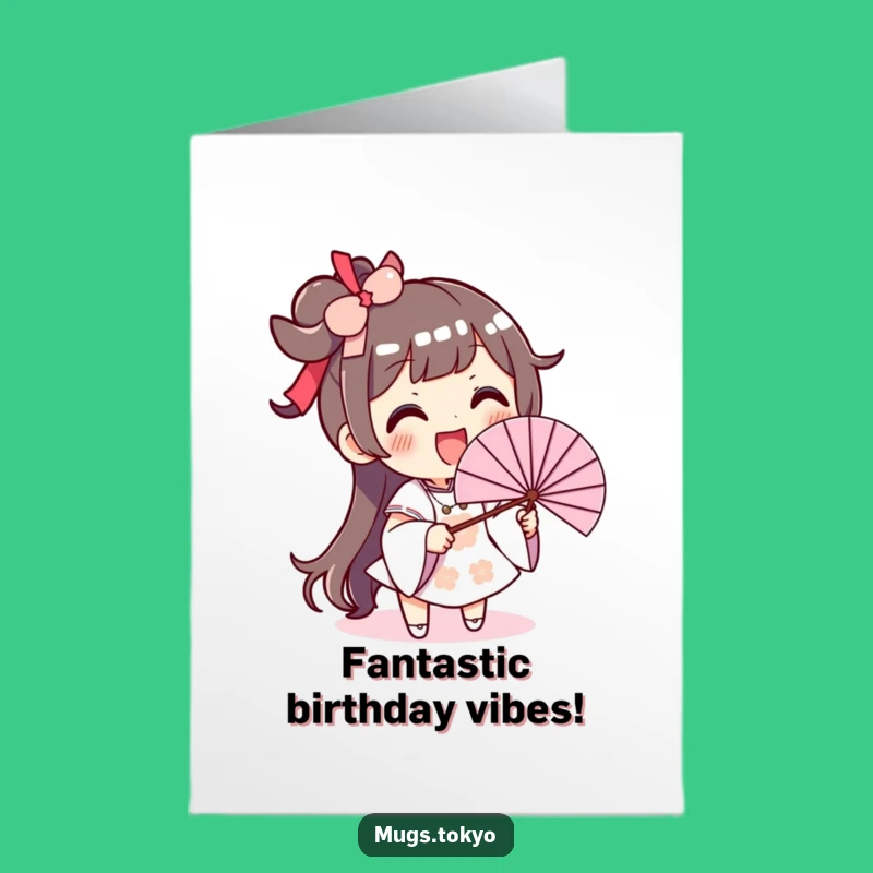 Free Printable Birthday Card: Waving Fan Funny Downloadable Gift for a Cool Celebration