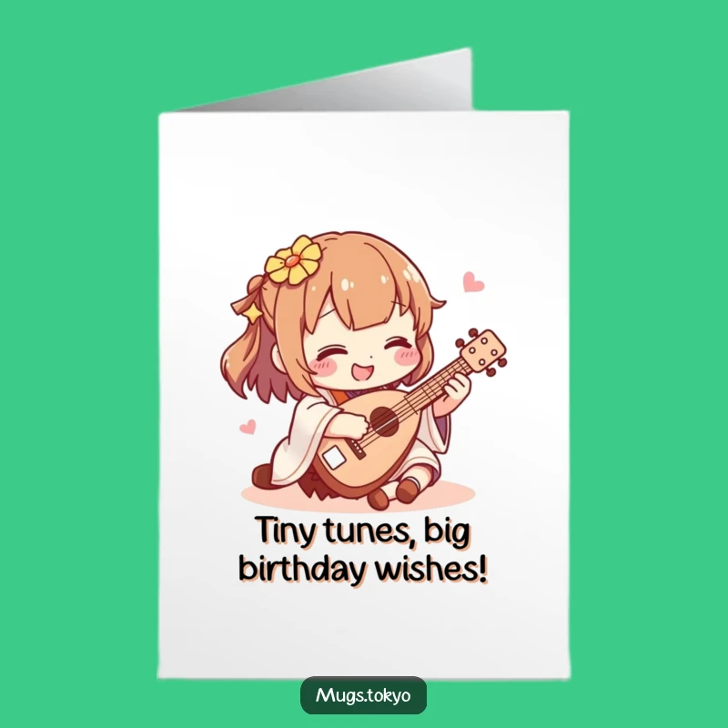 Free Printable Birthday Shamisen Card: Funny Japanese Music Downloadable Gift for Him