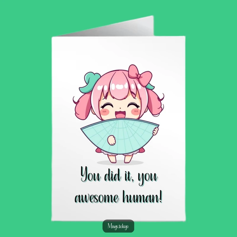 Free Printable Congrats Card: Cheerful Fan Character - Humorous Downloadable Gift
