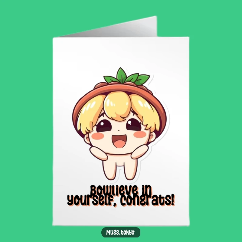 Free Printable Congrats Card: Ramen Hat Character, Funny Downloadable Gift