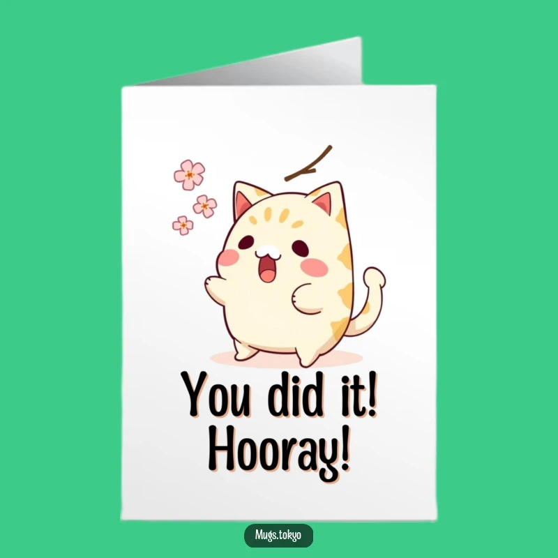 Free Printable Congrats Card: Shocked Taiyaki Escapes Blossom, Funny Downloadable