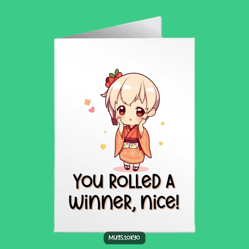 Free Printable Congrats Card: Sushi Balancing Act for Your Big Win!