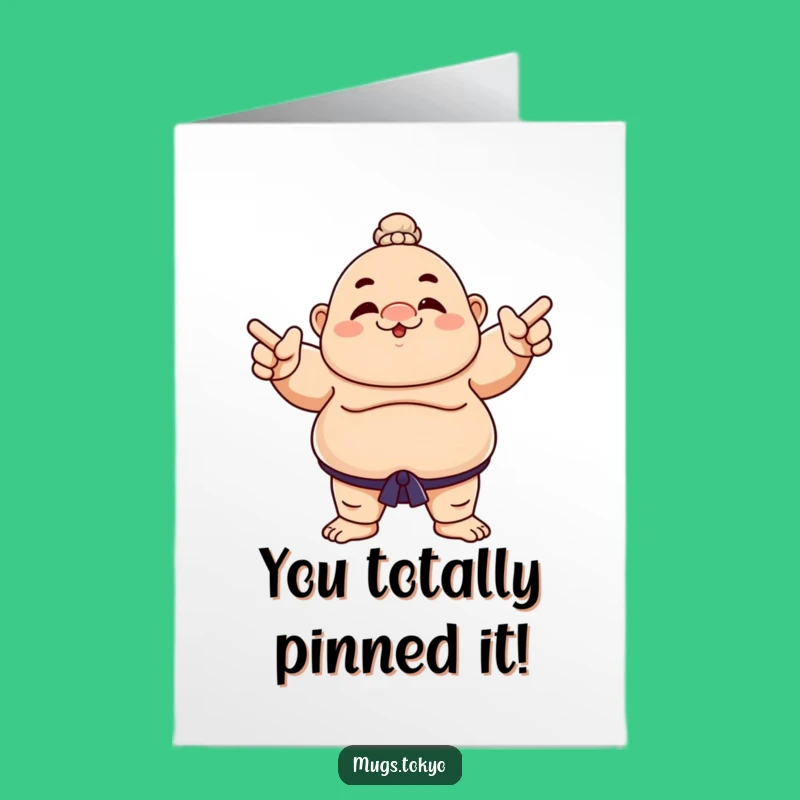 Hilarious Free Printable Congrats Card: Sumo Wrestler Points Downloadable Gift