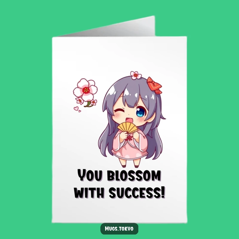 Excited Fan Blossom Congrats Card: Funny Free Printable for Instant Celebration Download