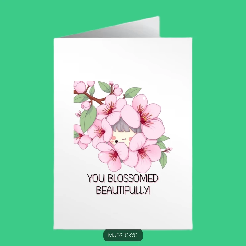 Free Printable Congrats Card: Cherry Blossom Surprise Funny Downloadable
