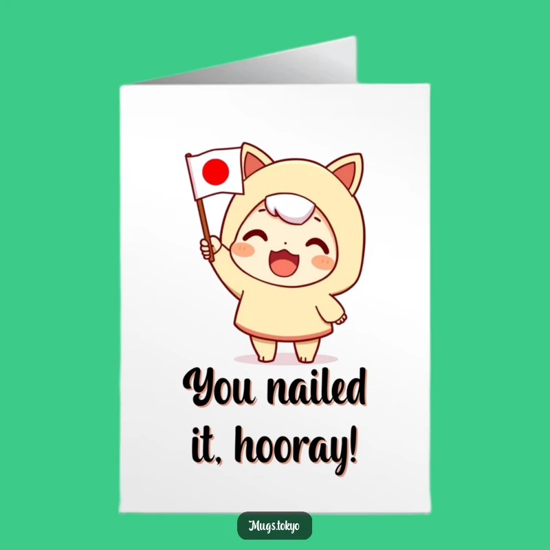 Free Printable Congrats Card: Waving Flag Victory, Humorous Downloadable Gift