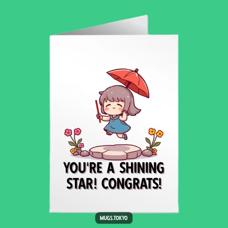 Free Printable Congrats Card: Umbrella Bouncer - Funny Downloadable Celebration