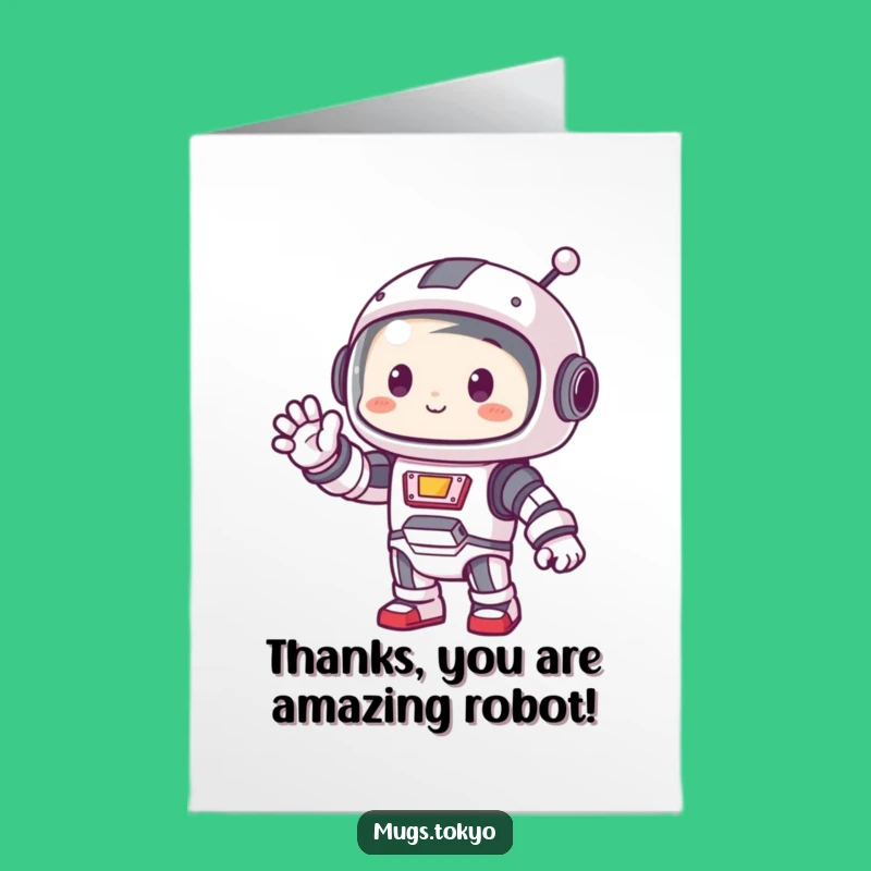 Free Printable Thank You Card: Robot Waves Thanks, Print at Home!