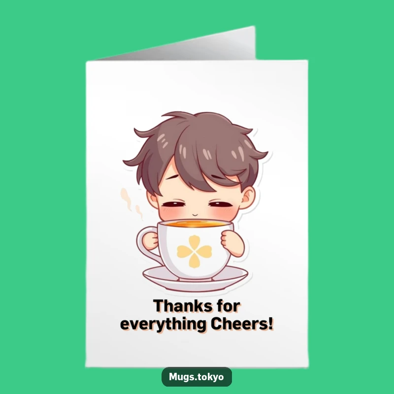 Free Printable Thank You Card: Steaming Tea Hug - Humorous Appreciation Gift