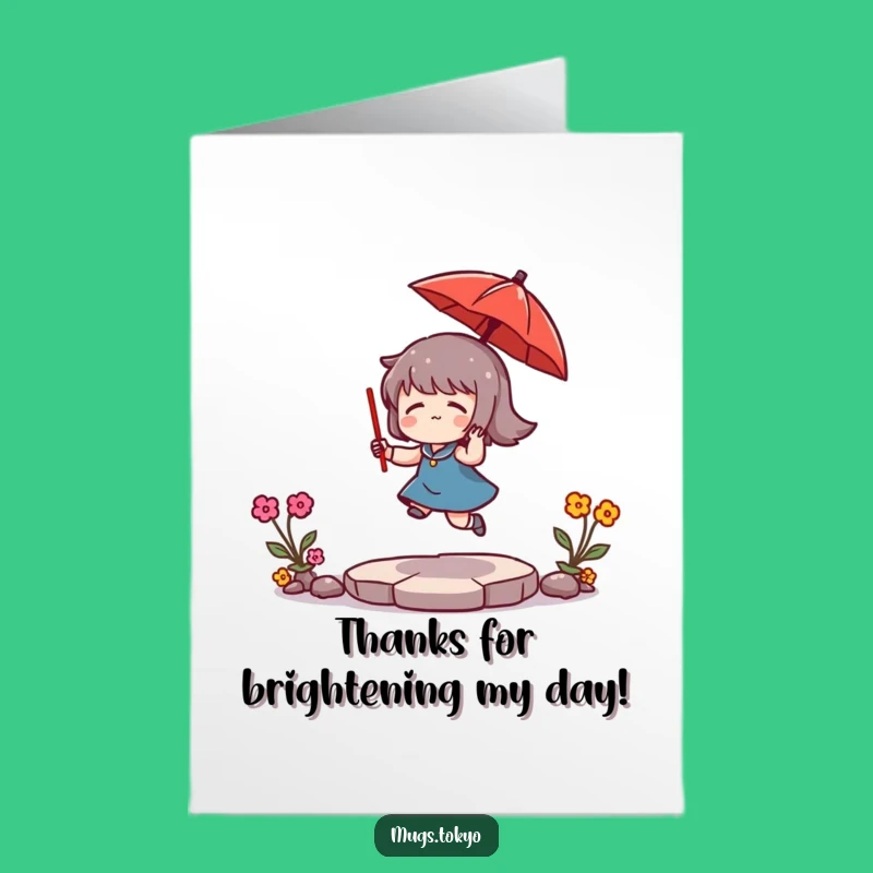 Free Printable Thank You Card: Umbrella Joy - Humorous Downloadable