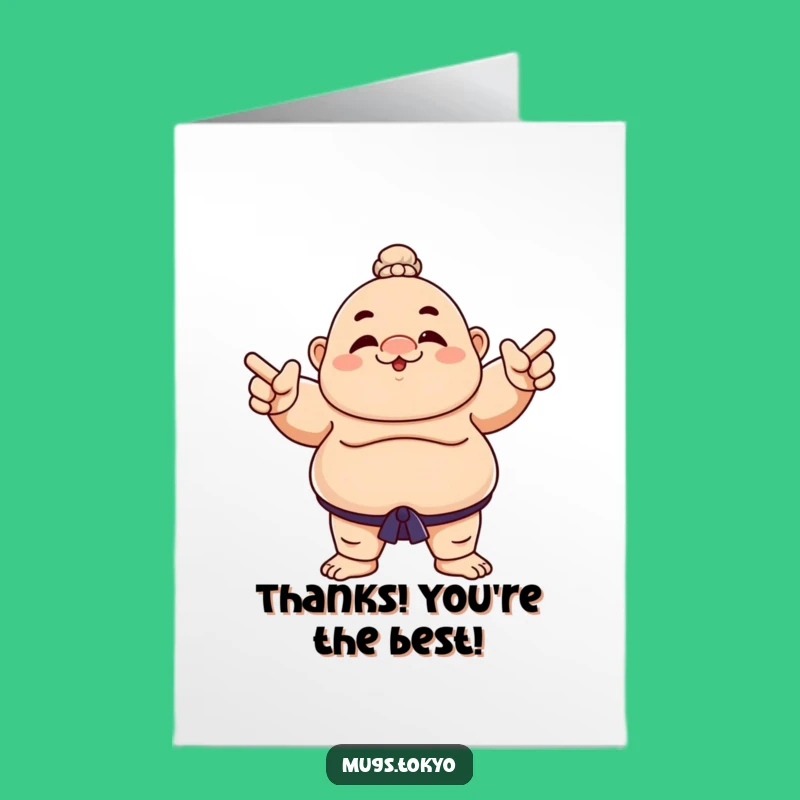 Funny Free Printable Thank You Card: Sumo Wrestler Points Downloadable Gift