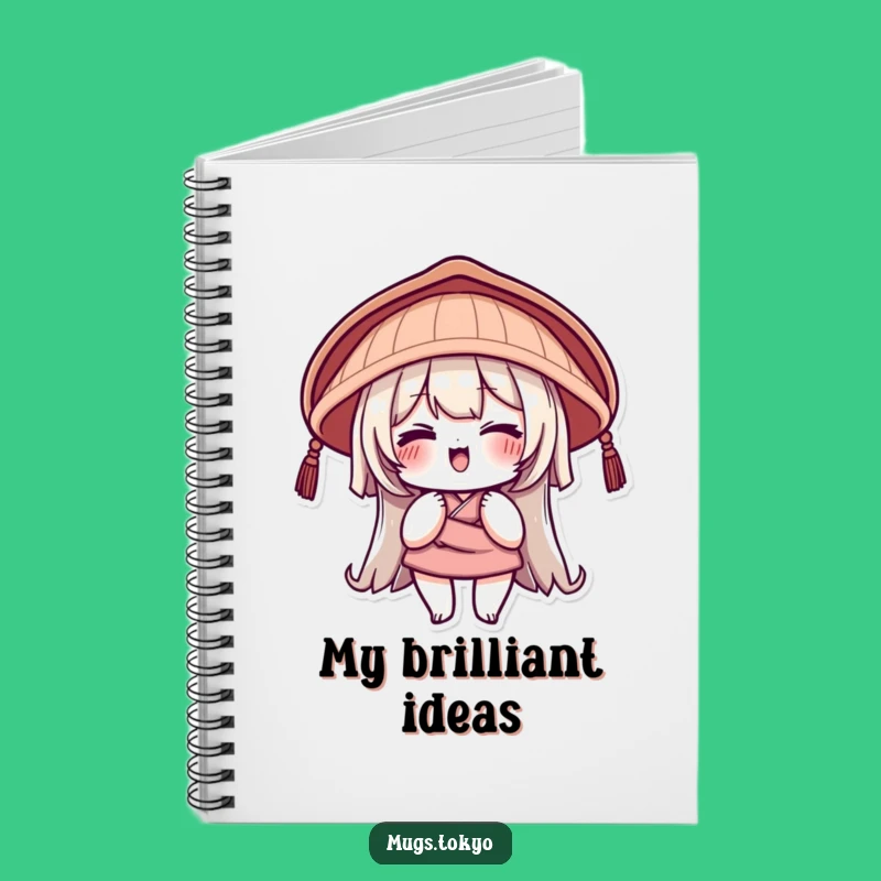 Funny Japanese Hat Notebook: Winking Character for Playful Notes