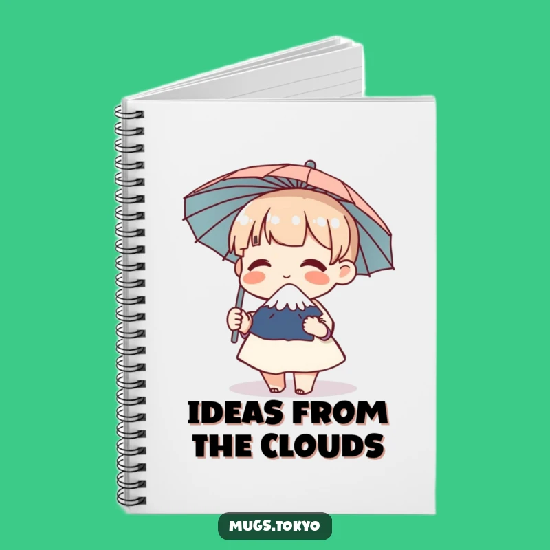 Funny Mount Fuji Umbrella Giggle Notebook - Journal Character Fun