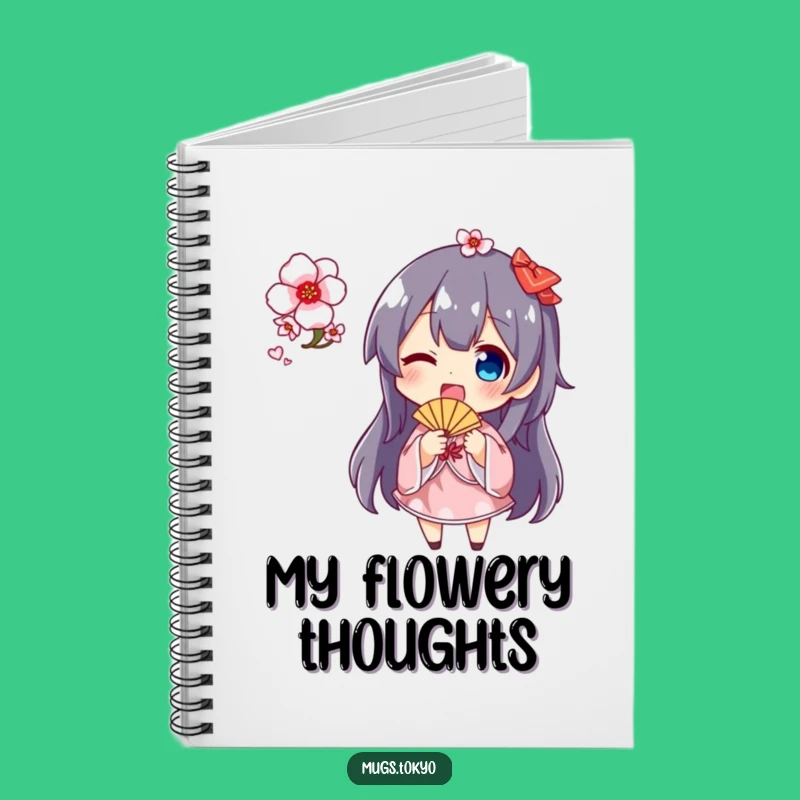 Funny Cherry Blossom Fan Notebook: Cute Character Journal, Ideal Gift