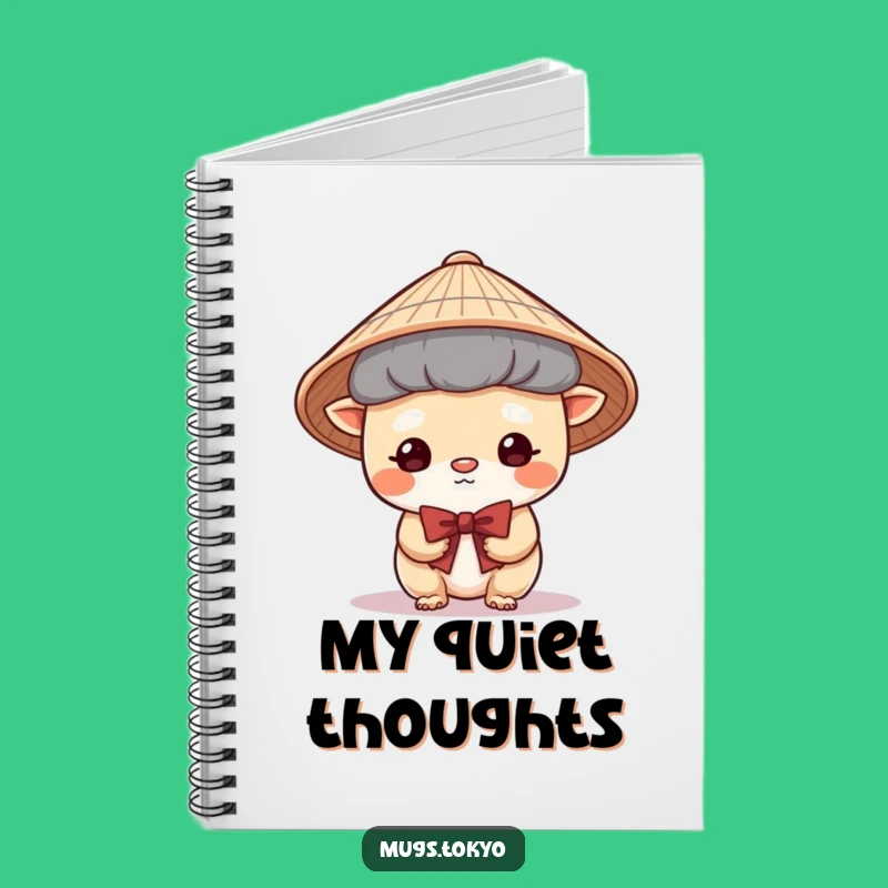 Funny Japanese Hat Notebook: Jot Down Thoughts with Shy Grace