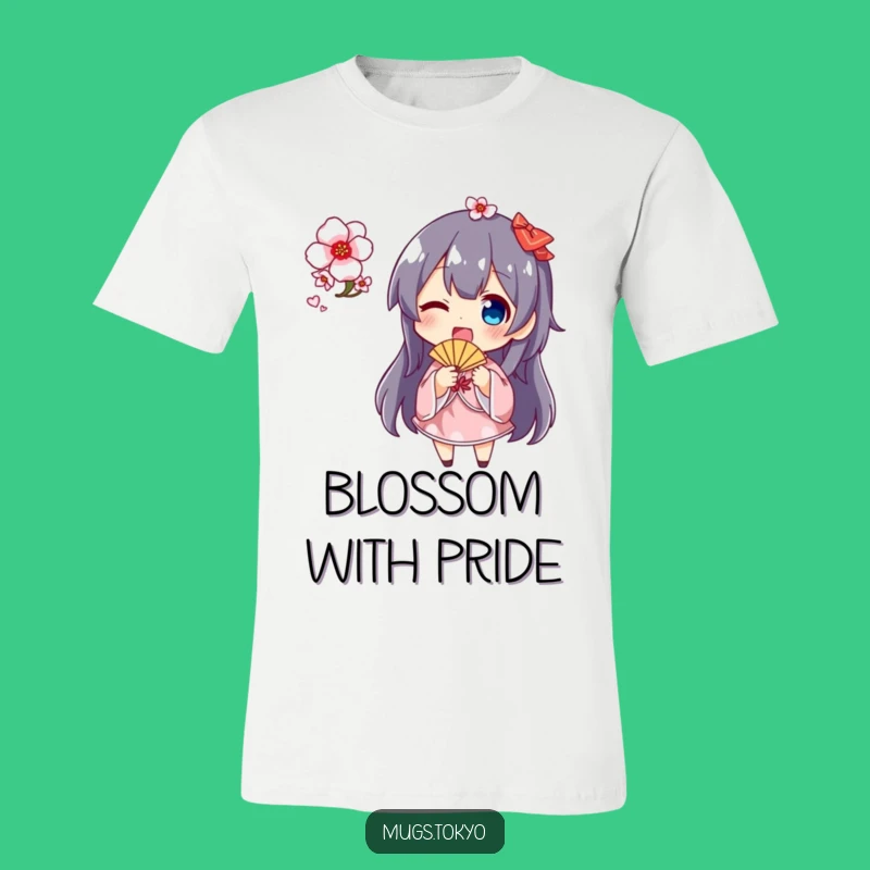 Funny Cherry Blossom Fan T-Shirt: Adorable Character Apparel, Great Gift