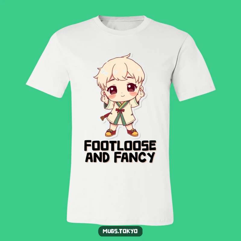 Funny Traditional Footwear Character T-Shirt - Playful Pose Apparel