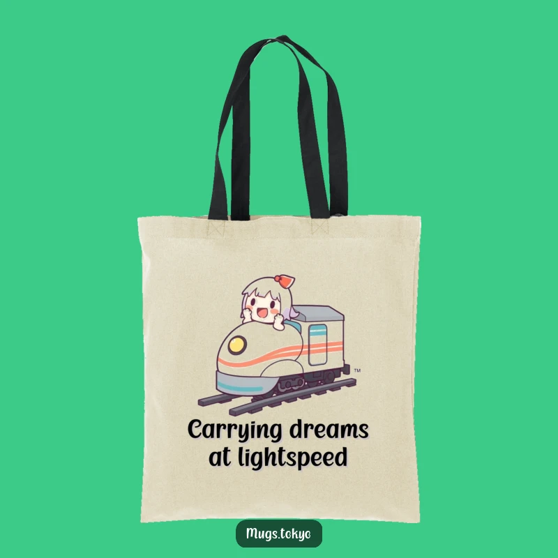 Funny Bullet Train Tote Bag: Cute Character's Travel Buddy, Stylish and Humorous