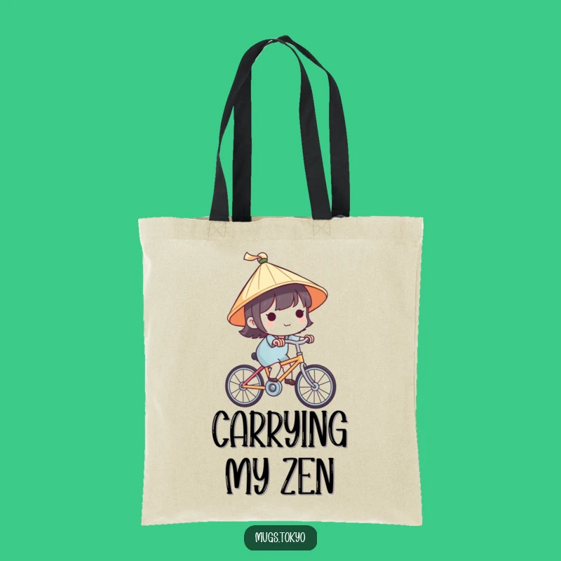 Funny Japanese Hat Bicycle Tote Bag - Stylish & Cute Travel Accessory Gift